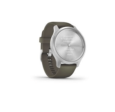 Reloj Garmin Vivomove Style, WW, Silver-Moss Green, Silicone  
