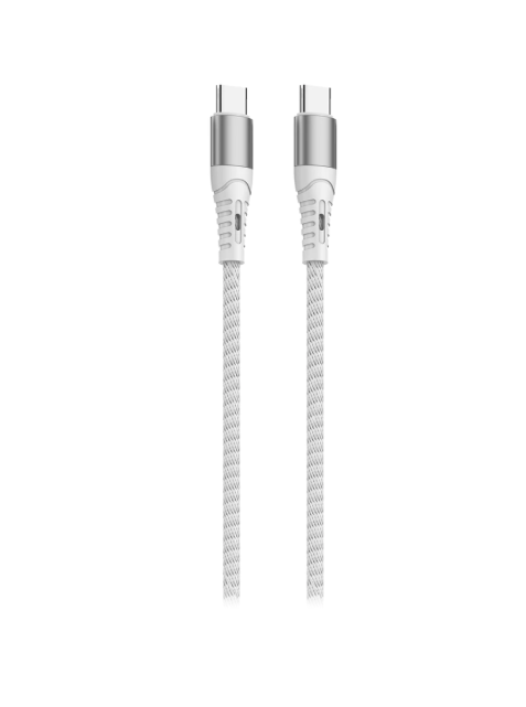 Cable Tipo C a Tipo C Mallado 60W Blanco