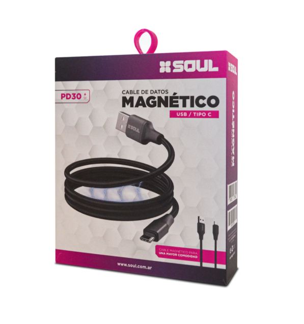 Cable Tipo C a Tipo C Magnetico PD 60W Negro
