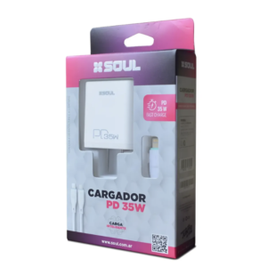 Cargador Parted Soul Fast Charge PD 35W c/Cable Tipo C a Tipo C